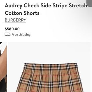 Burberry Vintage Check Side-Stripe Stretch Cotton Shorts – evaChic